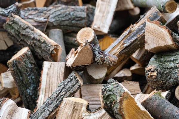 Background Chopped Oak Firewood — Stock Photo, Image