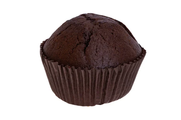 Čokoládový Muffin Izolované Bílém Pozadí — Stock fotografie