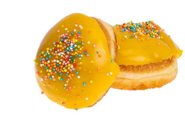 Donut Glasyr Isolerad Vit Bakgrund — Stockfoto