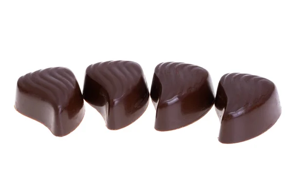 从白色背景分离出来的巧克力糖果 — 图库照片