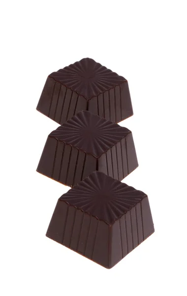 Шоколадные Конфеты Белом Фоне — стоковое фото