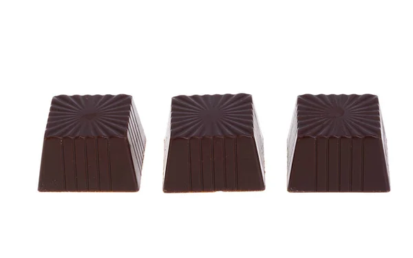 Čokoládové Bonbóny Izolované Bílém Pozadí — Stock fotografie