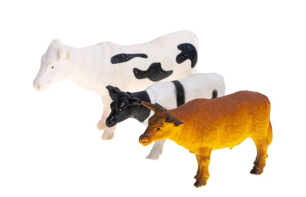 Ειδώλιο Αγελάδας Απομονωμένο Λευκό Φόντο — Φωτογραφία Αρχείου