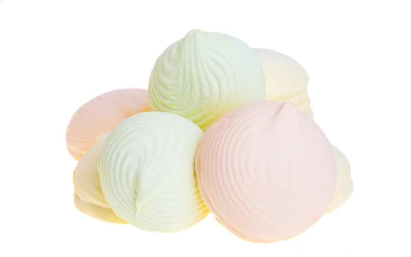 Marshmallow Isolado Sobre Fundo Branco — Fotografia de Stock
