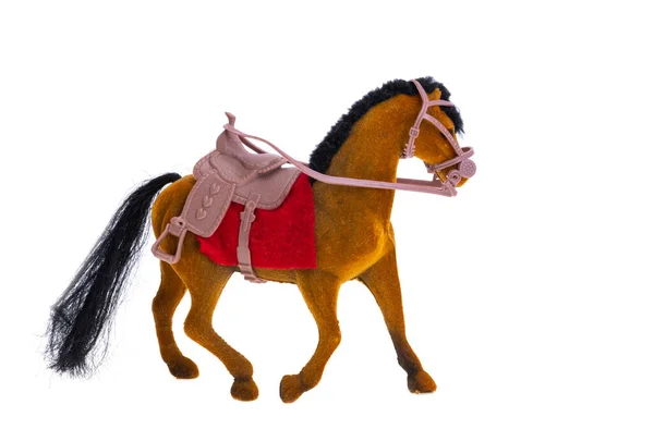 Häst Figurin Isolerad Vit Bakgrund — Stockfoto