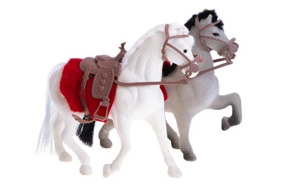 Estatueta Cavalo Isolada Fundo Branco — Fotografia de Stock