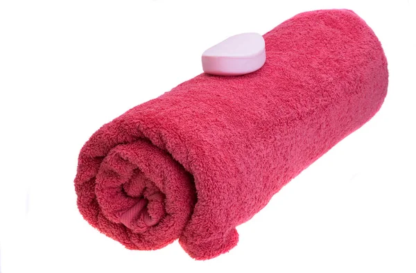 Asciugamano Spugna Isolato Sfondo Bianco — Foto Stock