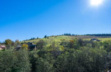 Ukrayna 'daki Karpatların manzarası