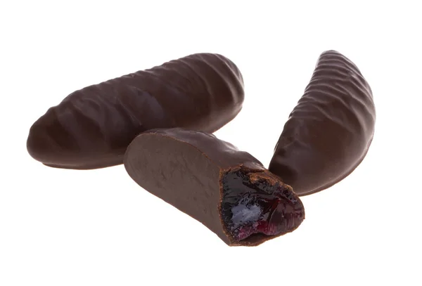 Čokoládové Želé Bonbóny Izolované Bílém Pozadí — Stock fotografie