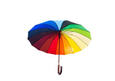 Beyaz arkaplanda çok renkli şemsiye izole