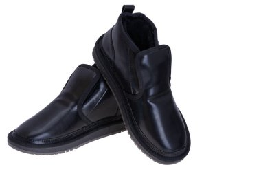 Beyaz arka planda izole erkek kış botları