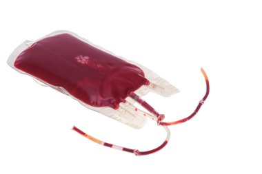 Kan torbası beyaz arka plan üzerinde izole