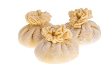 donmuş khinkali beyaz arkaplanda izole