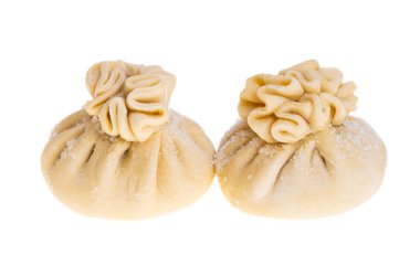 donmuş khinkali beyaz arkaplanda izole