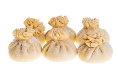 donmuş khinkali beyaz arkaplanda izole