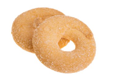 beyaz arkaplanda izole edilmiş çerez halkaları