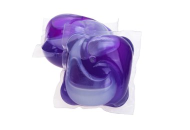 laundry capsules isolated on white background