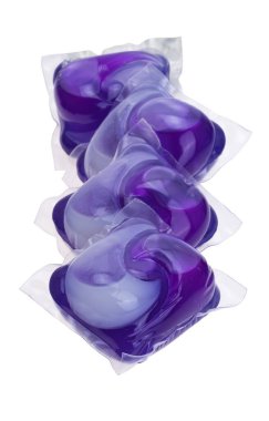 laundry capsules isolated on white background