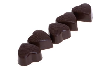 Beyaz arka planda izole çikolatalar