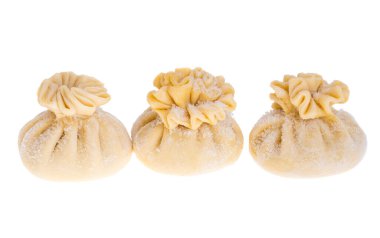 donmuş khinkali beyaz arkaplanda izole