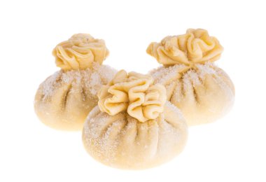 donmuş khinkali beyaz arkaplanda izole