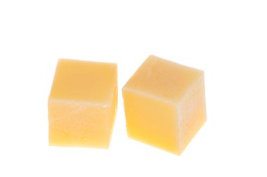 hard cheese cubes isolated on white background