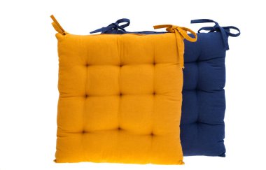 pillows on chair isolated on white background