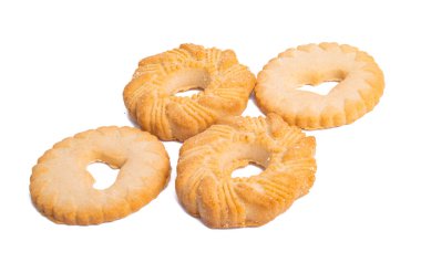 beyaz arkaplanda izole edilmiş çerez halkaları