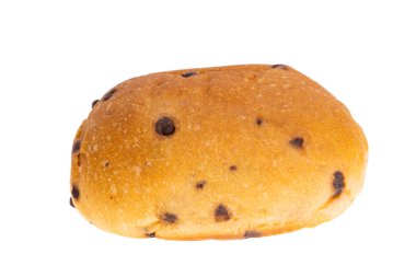 Çörek çikolata damla beyaz arka plan üzerinde izole