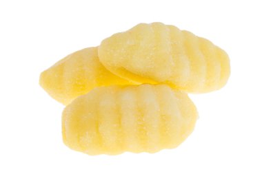 gnocchi beyaz arkaplanda izole edildi