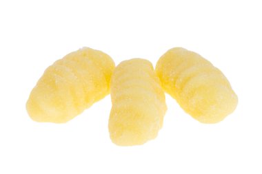 gnocchi beyaz arkaplanda izole edildi