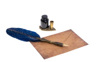 vintage letter isolated on white background