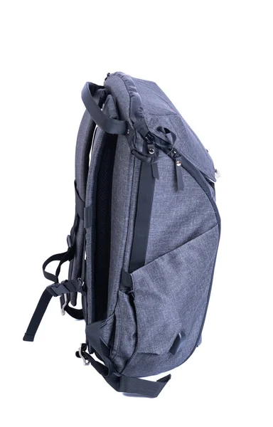 Gray Backpack Isolated White Background — Stock Photo, Image