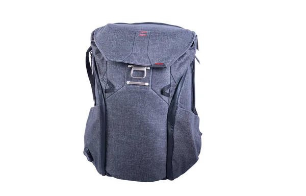 Gray Backpack Isolated White Background — Stock Photo, Image