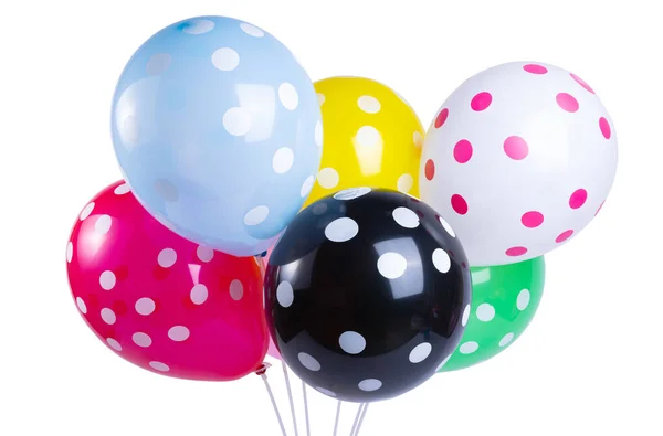 Polka Dot Ballonger Isolerade Vit Bakgrund — Stockfoto