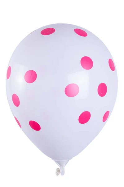 Polka Dot Ballonnen Geïsoleerd Witte Achtergrond — Stockfoto