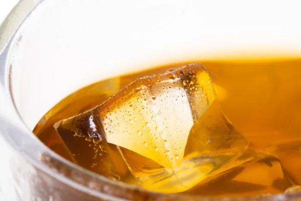 Ice Cubes Drops Glass — Stock Photo, Image