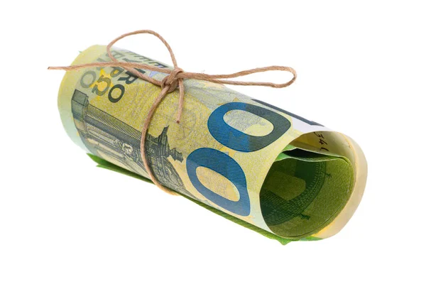 Billetes Euros Aislados Sobre Fondo Blanco —  Fotos de Stock