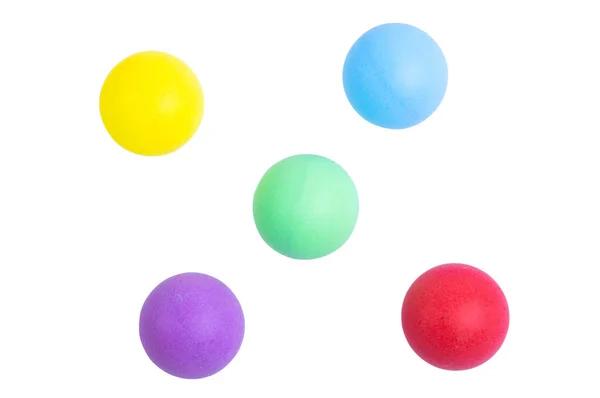Colored Table Tennis Balls Isolated White Background — Stock Photo, Image