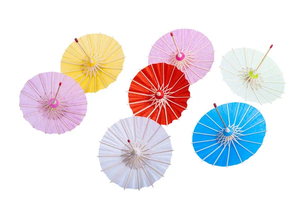 stock image multicolored chinese umbrellas isolated on white background