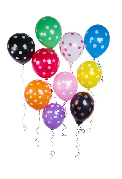 Gepunktete Luftballons Isoliert Auf Weißem Hintergrund — Stockfoto