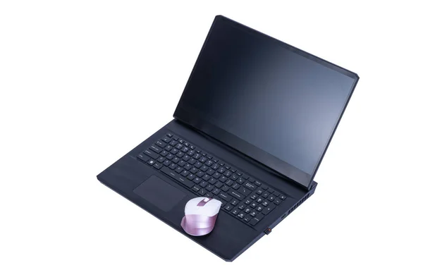 Laptop Geïsoleerd Witte Achtergrond — Stockfoto
