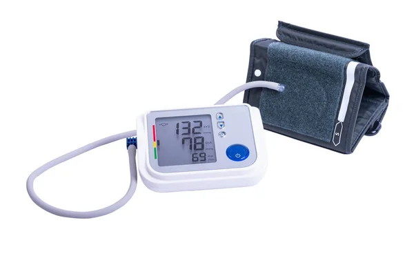 Automatic Blood Pressure Monitor Isolated White Background — Stock Photo, Image
