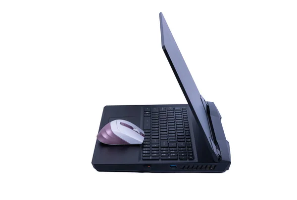 白い背景に隔離されたノートパソコン — ストック写真