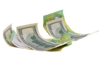 para birimi banknotları beyaz arkaplanda izole