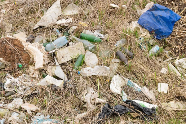 Çevresel Ekoloji Doğada Bir Sürü Çöp — Stok fotoğraf