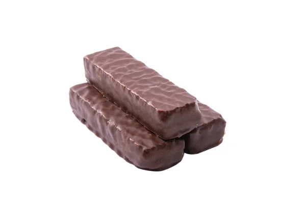 Bolachas Chocolate Isoladas Sobre Fundo Branco — Fotografia de Stock