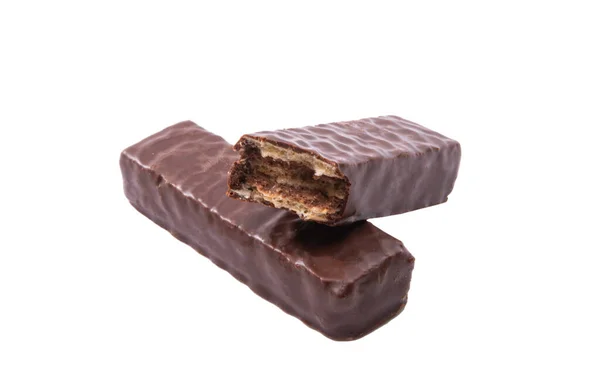 Chocolade Wafels Geïsoleerd Witte Achtergrond — Stockfoto