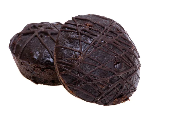 Brownie Σοκολάτας Άσπρο Φόντο — Φωτογραφία Αρχείου