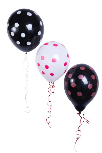Polka Dot Balloons White Background — стоковое фото